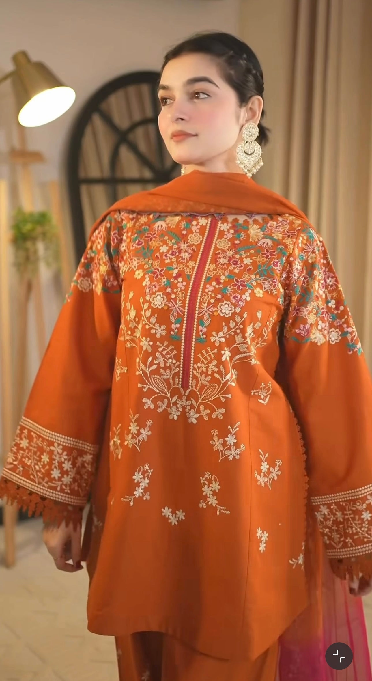 Zarqa Amber - Stitched 3 Piece Embroidered Dress